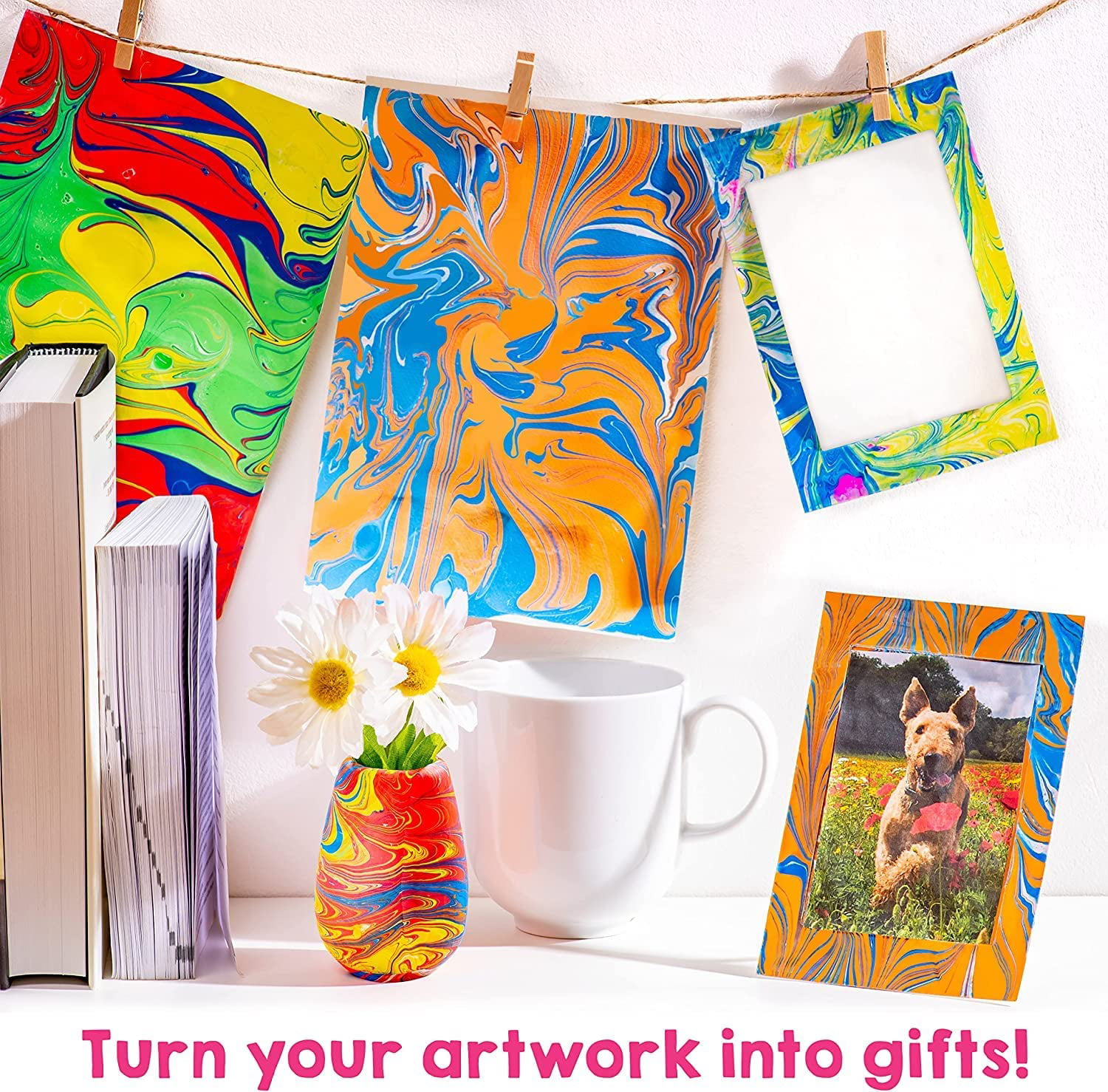 ⚡️ Dan & Darci Swirl & Twirl Marbling Paint Art Kit 5 Paint Colors NEW ⚡️