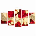 thumbnail image 1 of Cuadro abstracto rojo y dorado moderno juego de 5 piezas 150x80 cm ideal para sala o recibidor, 1 of 5
