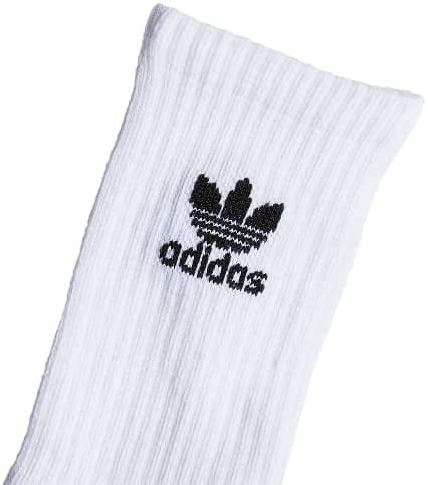 adidas Originals Unisex Kids-Boy's/Girl's Trefoil Cushioned Crew Socks (6-Pair), White/Black, Medium