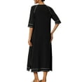 thumbnail image 3 of INSPIRE CHIC Bata de mujer con cremallera de manga larga, ropa de casa midi con bolsillos, vestido de noche M negro, 3 of 6