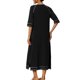 thumbnail image 3 of INSPIRE CHIC Bata de mujer para el Día de la Madre con cremallera, de manga larga, ropa de casa, bata midi con bolsillos, color negro, 3 of 6
