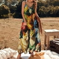 thumbnail image 3 of Colorful Fantasy Cat Family Sleeveless Suspender Dress Summer Fashion Casual Long Dress, 3 of 9