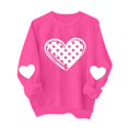 thumbnail image 4 of Women'S Valentines Sweatshirts Love Heart Graphic Long Sleeve Shirts Casual Crew Neck Pullovers Plus Size Tops, 4 of 9