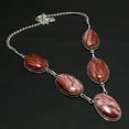 thumbnail image 2 of Royal Jasper Oval Gemstone Necklace Adjustable Chain Women's Jewelry 18" SN 2561, 2 of 2