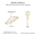 thumbnail image 6 of Rosec Jewels Moissanite Pear Shape Engagement Ring 1 Ct - 5X7 mm - Crossover Ring - D-VS1 Quality Certified, 18K Yellow Gold, US 12.50, 6 of 9