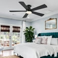 thumbnail image 4 of PHORUS 52in Ceiling Fan with Lights Flush Mount Modern Fan Light with Remote Dimmable LED 5 Blade Black for Bedroom Living Room, 4 of 10