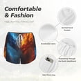 thumbnail image 4 of KLL Red And Blue Fire Dragon E Pattern Shorts Women,Athletic Shorts High Waisted Running Shorts Pocket Sporty Short Gym Elastic Workout Shorts-Large, 4 of 7