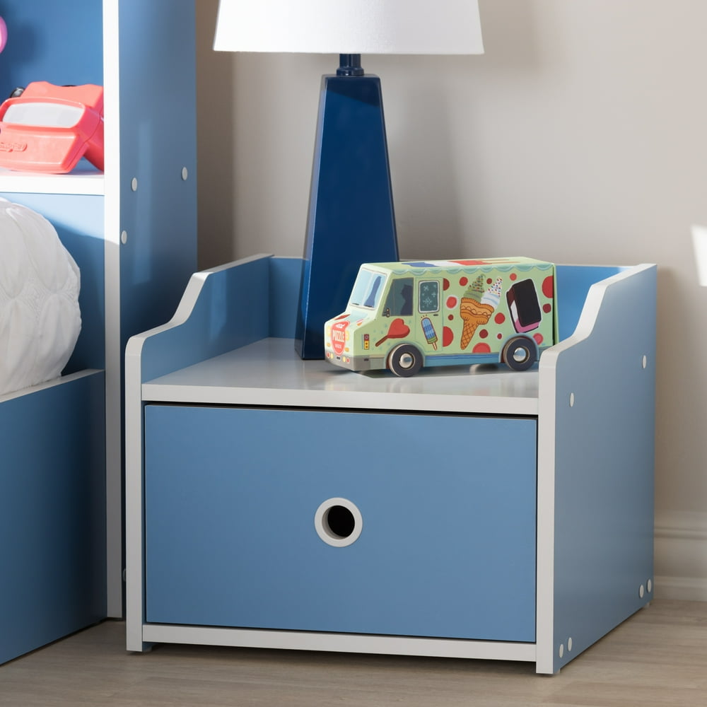 Baxton Studio Aeluin Contemporary Children's Blue and White Finished