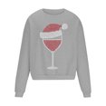 thumbnail image 4 of UVEASISHA Chandails de Mode de Noël pour Hommes, Imprimé de Verre de Vin Fantaisie, Col Rond, Chandails à Enfiler, Hauts Surdimensionnés Décontractés, Chandail Graphique de Noël, Liquidation Quotidienne, Gris G, 4 of 5