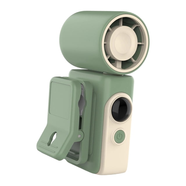 Ventilador portátil con clip, 4 velocidades de viento ajustables, resistente, ideal para oficina, dormitorio y hogar. Verde