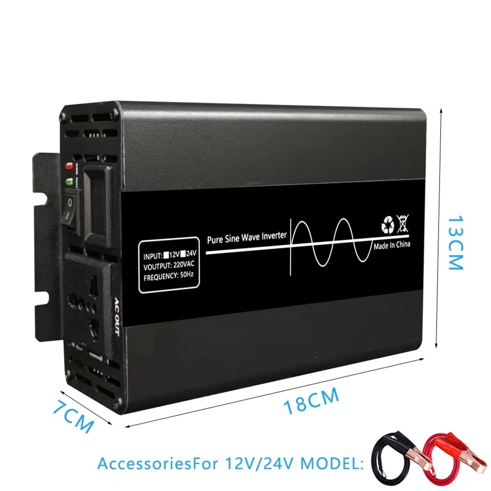 Pure Sine Wave Inverter 8000W Portable Power Bank Converter Solar Inverter DC12V 24V To AC Solar Car Converter ,High-efficiency Conversion