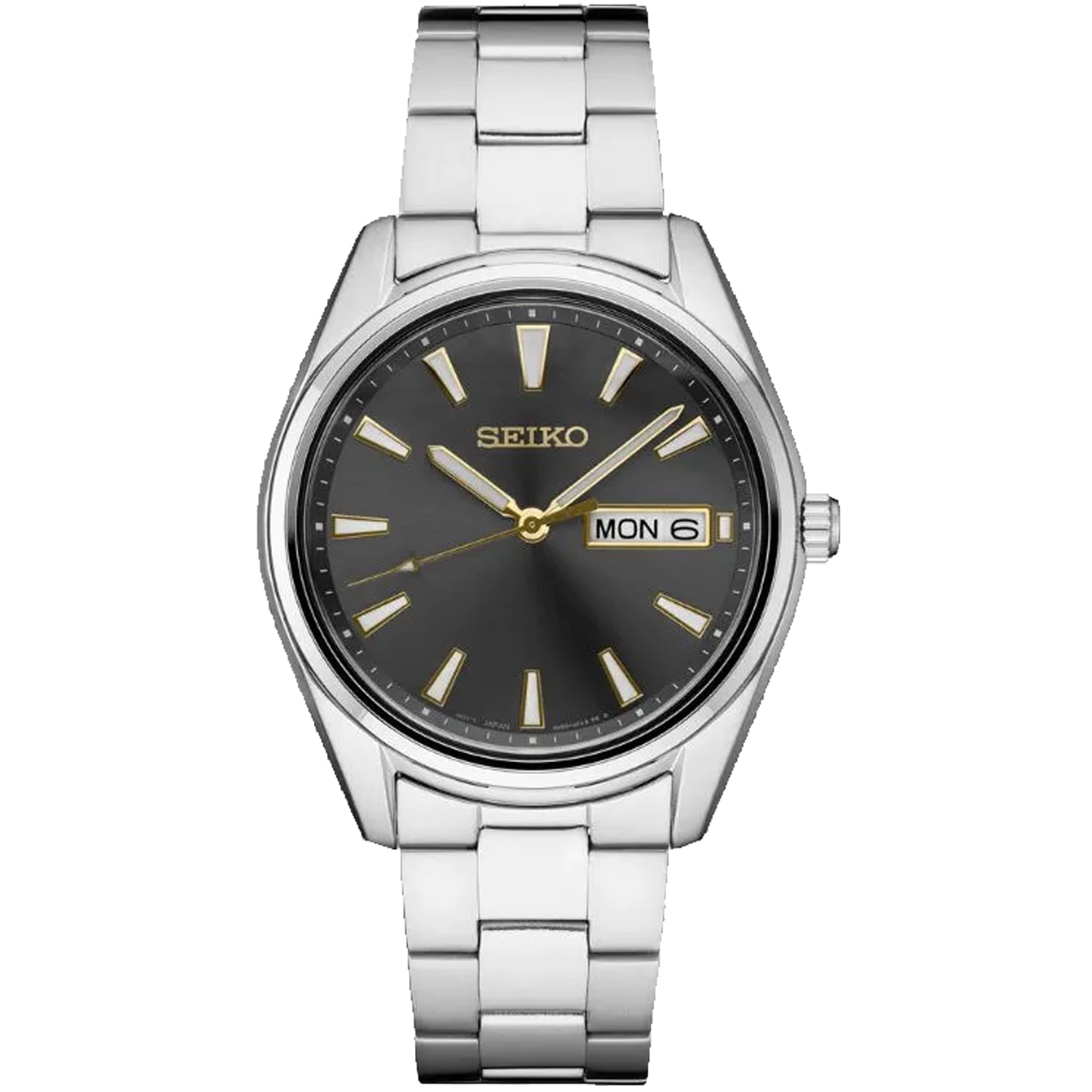 Seiko Essentials Men's Black Dial Stainless Steel Quartz Watch