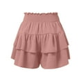 thumbnail image 5 of Women's Fashion Solid Color Wide Leg Shorts - Soft Rayon, Suitable for Casual/Sports, Machine Washable, 5 of 5