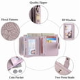 thumbnail image 5 of GAEKEAO Wallet for Women RFID Blocking Vegan Leather Bifold Card Holder Compact Zipper Pocket Wallets with 4 ID Windows, 5 of 8