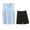 Blue, variant on Bixock Plus Size Loungewear Set for Men,2 Piece Sweatsuit Outfits for Men Solid Color Sleeveless V Neck Tank Top Summer Gym ness Home Casual Set