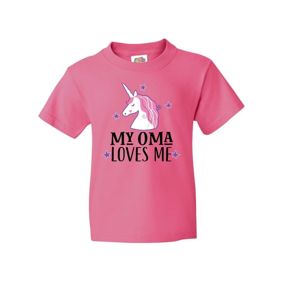 Inktastic My Oma Loves Me Girl Unicorn Youth T-Shirt