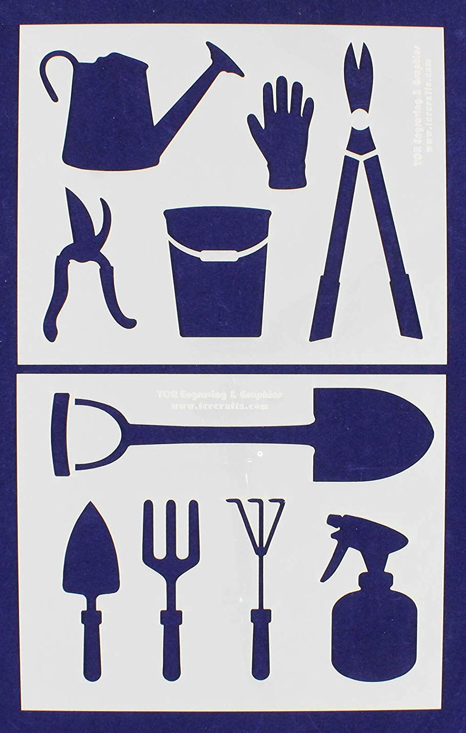 Gardening Stencils 2 Piece Set 14 Mil 8" X 10" Painting /Crafts