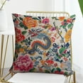 thumbnail image 7 of Cushion Case Chinoiserie Dragon And Flowers Linen Cushion Case Traditional Exotic Dragon Couch Pillow Cases 18"x18" Gifts for Home Decor, 7 of 7