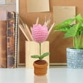 thumbnail image 1 of Aursykel Fleurs Tricotées Faites à la Main Décorations Tissées pour Pots Roses Crochets Réalistes Articles Décoratifs de Bureau Inodores Durables Sans Entretien Durables Ornements Attrayants pour Usage Intérieur Extérieur, 1 of 4
