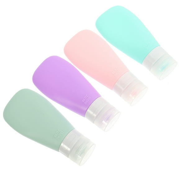BESTYASH 4Pcs Travel Toiletry Bottles Made with Soft Silicone Perfect for Lotion Shampoo and Hand Soap