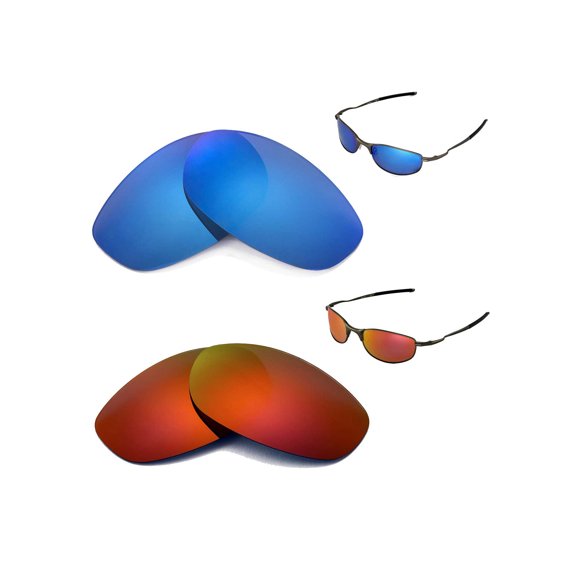 Walleva Polarized Ice Blue   Fire Red Lenses For Oakley Tightrope Sunglasses