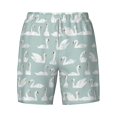 thumbnail image 4 of Lsque Mens Swim Trunks White Swan Pattern - Bathing Suit Compression Liner - Beach Swim Shorts Swimwear - (S-3XL) - Stretch Quick Dry -Medium, 4 of 9