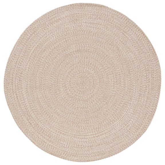SAFAVIEH Braided Gino Distressed Machine Washable Reversible Area Rug, Natural, 3' x 3' Round