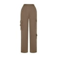 thumbnail image 4 of REALiKUN Cargo Pants Women Straight Leg Casual Elastic Work Pants Athletic Comfy Loose Stretchy Hiking Pants with Pockets, 4 of 7