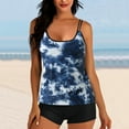 thumbnail image 2 of FhsagQ Plus Size Swimsuit Sets for Women Yellow Women With Shorts Bathing Suits Plus Size Print Strappy Back Set Two Piece Swimsuits Swimdress Swimsuit Sets for Women with Robe Dark Blue M, 2 of 6