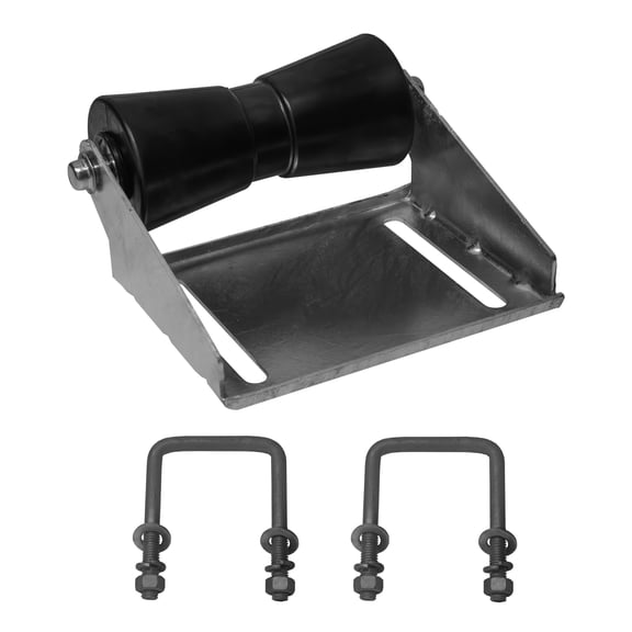 Extreme Max 3006.7155 Boat Trailer Keel Roller and Bracket Kit for 3x3 Cross Members - 8" Rubber Roller, Black