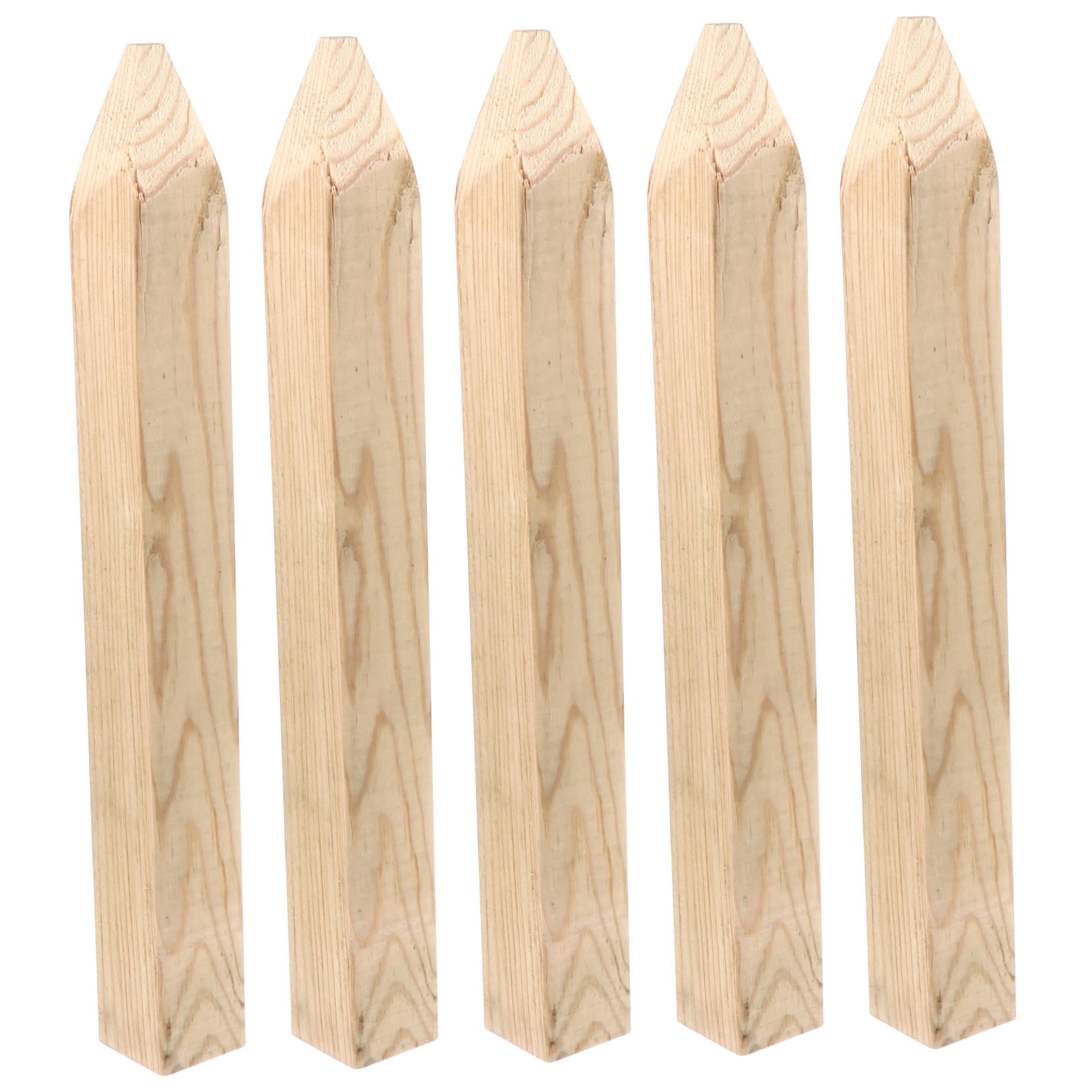 Pawsdot 5Pcs Durable Wooden Measurement Stakes Chocolate Color for Garden Fence and Flower Bed Border