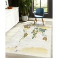thumbnail image 4 of Earth Decorative Rug, Detailed World Map with All Countries Major Capital Cities Universe Continents, Quality Carpet for Bedroom Dorm and Living Room, 6 Sizes, Cream Tan, by Ambesonne, 4 of 4
