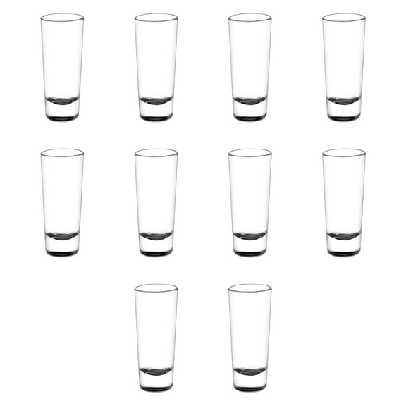 Cordial Shooter Shot Glasses 2 oz. Set of 10, Bulk Pack - Great for Birthdays, Parties, Indoor & Outdoor Events - Black