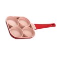thumbnail image 4 of 4 Hole Egg Frying Pan, Non Stick Practical 4 Omelet Cooker Pan  for Kitchen Red, 4 of 8