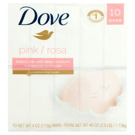 Dove Soap Bars, Pink, 4, oz, 10 count - Walmart.com