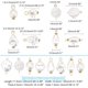 thumbnail image 4 of 80 conectores para colgantes de perlas, 8 estilos de eslabones irregulares para cuentas de perlas, colgantes de perlas de plástico blanco, eslabones acrílicos para perlas con pasadores dorados., 4 of 6