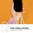 thumbnail image 3 of 1Pc Diagonal Span Strap Long Short Pearl Lanyard Pearl Mobile Phone Pendant, 3 of 8