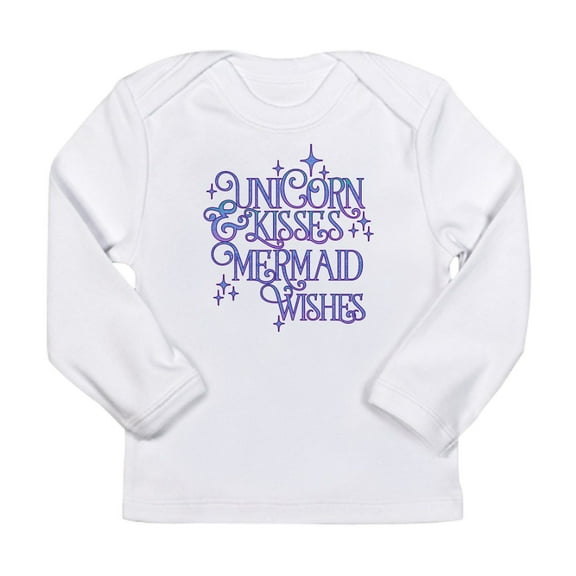 CafePress - UNICORN KISSES And MERMAID WISHES Long Sleeve T Sh - Long Sleeve Infant T-Shirt