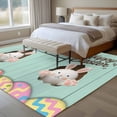 thumbnail image 4 of Green Easter Area Rugs 5'x7', Small Throw Rugs for Laundry Room Playroom, Spring Cartoon Bunny Colorful Eggs Wood Grain Indoor Outdoor Rug Non-Slip Low Pile Carpet Runner Reversible Floor Mats, 4 of 8