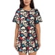 thumbnail image 1 of Fotbe rock record Skull artist Conjunto de Pijama Estampado para Mujer, 2 Piezas, Ropa de Dormir con Camiseta de Manga Corta y Shorts Suaves-4X-Large, 1 of 6