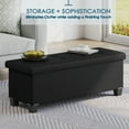 thumbnail image 5 of StorageBud Ottoman with Storage Bench, 43-inch Storage Ottoman, Leather, Black, 5 of 8