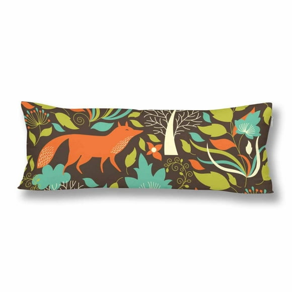 YUSDECOR Cute Animal Fox Body Pillow Pillowcase Pillow Protector Cushion Cover 20x60 Inch