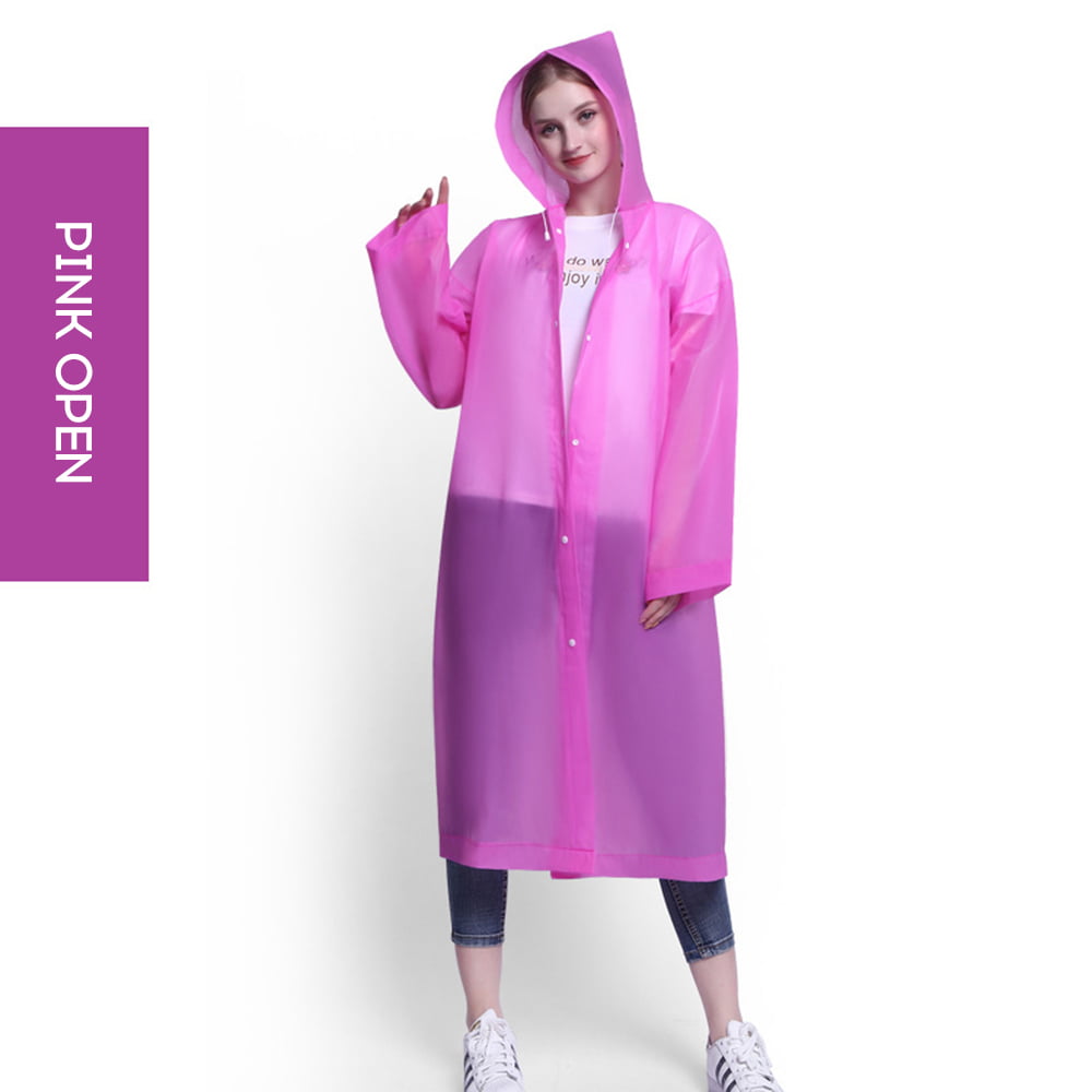 Fashionable Unisex EVA Transparent Long Environmental Raincoat for Travel Outdoor Transparent Raincoat
