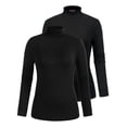 thumbnail image 4 of Hanna Nikole Women Plus Size High Neck T-Shirt Comfy Slim Fit Long Sleeve Basic Tops (2 Pack), 4 of 5