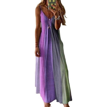 

Womens Nightgown Sleeveless Maxi Dresses Print Night Dress Summer Long Sleepdress Sleepwear Lounge Dresses