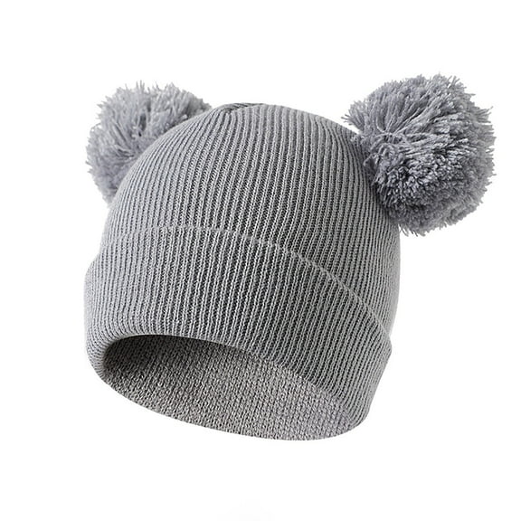 Toddler Hat Winter Knitted Hat With Pompom & Warm Lined - Thick Soft Yarn Cap,Warm Thermal for Cold Weather,Stylish Headwear for Outdoor Activities,Size:2-8