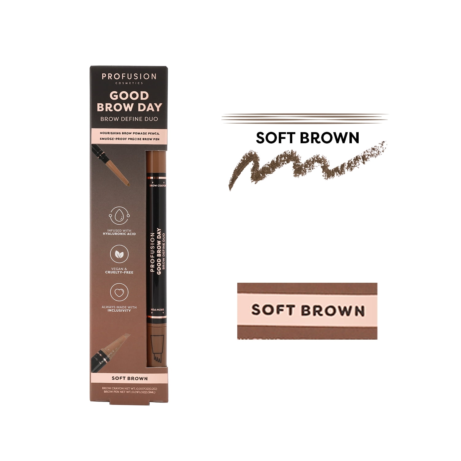 Profusion Cosmetics Good Brow Day - Brow Define Duo - Soft Brown