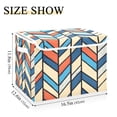 thumbnail image 5 of Yayeee Collapsible Cube Storage Bin with Lid Fabric Closet Decorative Basket with Handles, Blue Geometric, 5 of 7