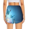 thumbnail image 4 of Vsdgher Butterflies And Waterlily In Water Print Women's Running Double Layer Shorts High Waisted with Pockets Elastic Yoga Workout Athletic Gym Sports, 4 of 8