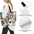 thumbnail image 3 of Balery French Food Bolsa Tote Estilo Estético con Cremalleras, Bolsa de Hombro, Bolsa de Compras Grande y Plegable, 3 of 8
